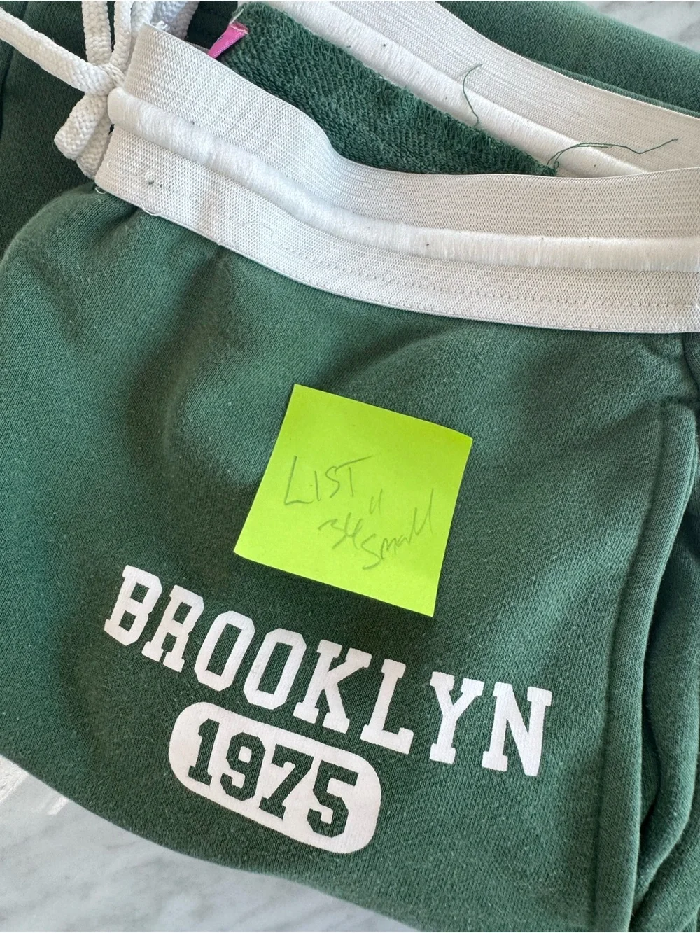 Edikted Green 'Brooklyn 1975' Sweatpants. S